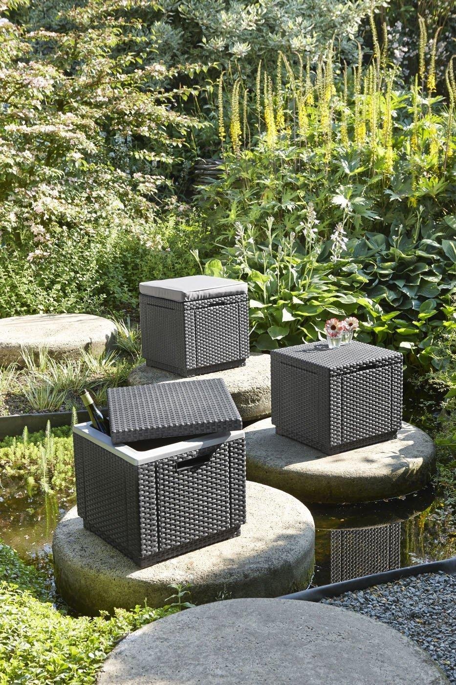 Allibert by Keter Rattan Ice Cool Box Outdoor Garden Furniture