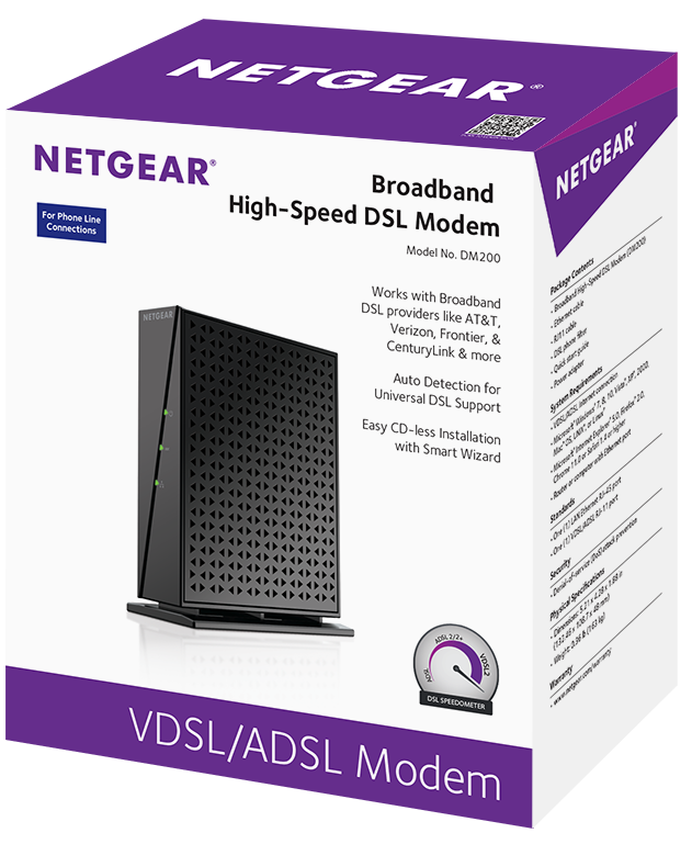 NETGEAR DM200100EUS HighSpeed Broadband DSL (VDSL/ADSL) ModemBlack