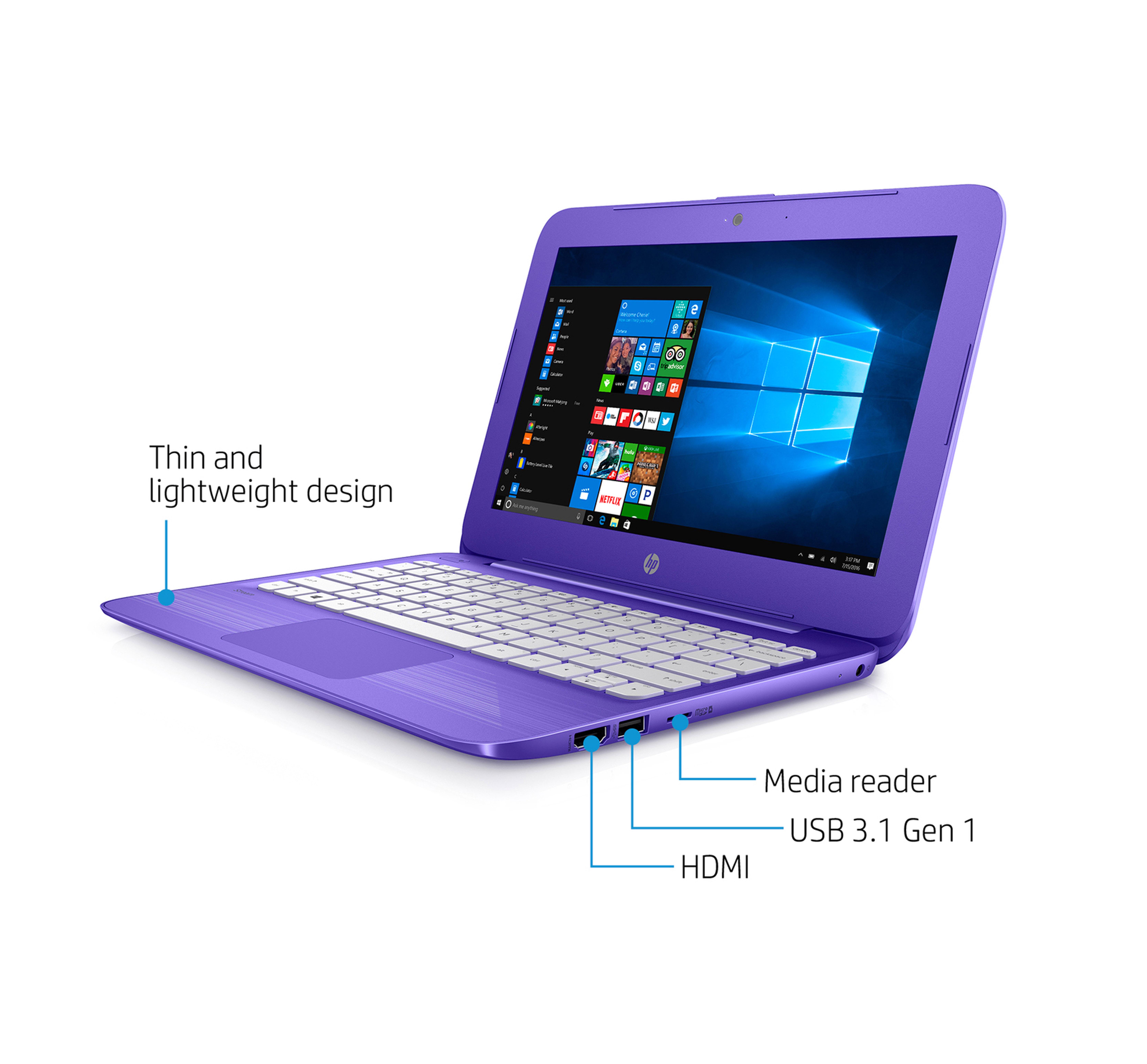 HP Stream 11-y002na 11.6-inch Laptop (Violet Purple) - (Intel Celeron ...