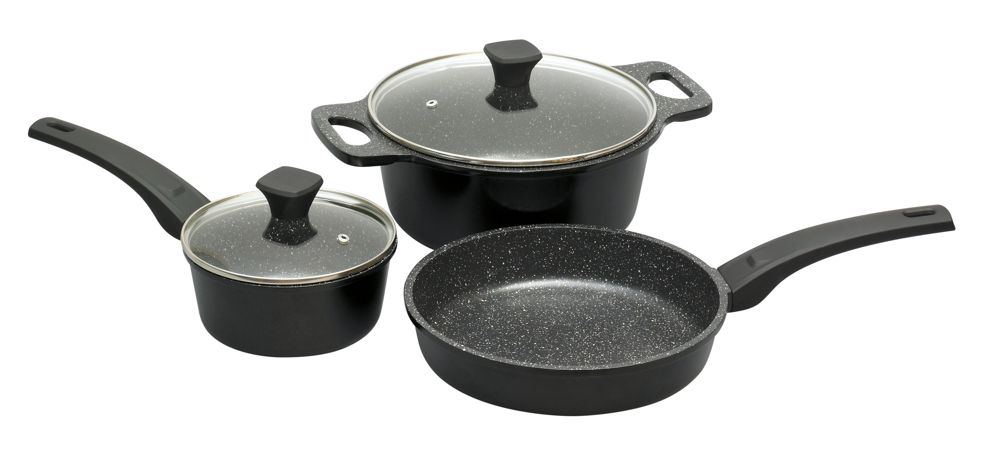 Prestige Stone Quartz Cookware Set, 3Piece Black Amazon.co.uk
