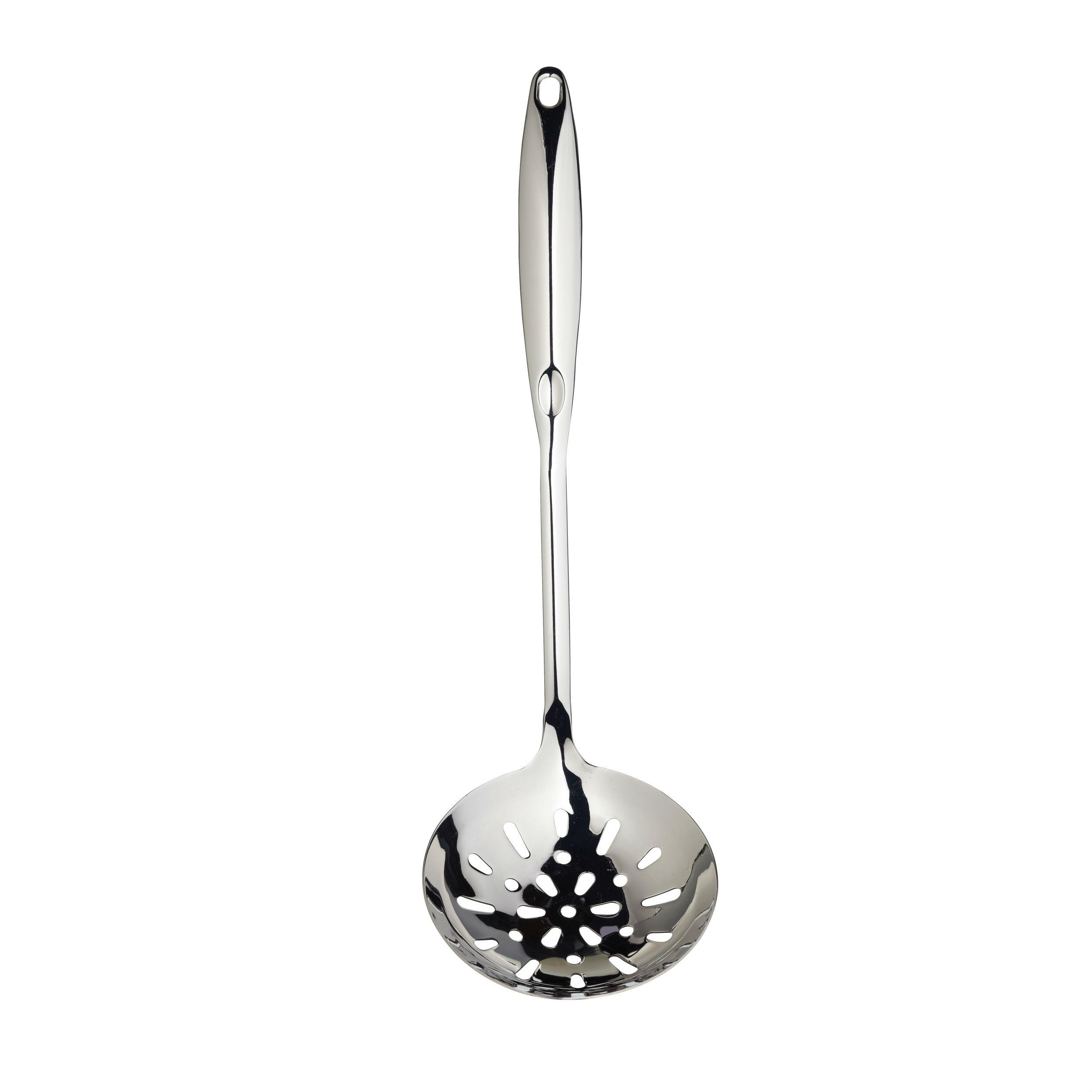 MasterClass Large Stainless Steel Skimmer / Strainer Spoon, 37 cm (14.5