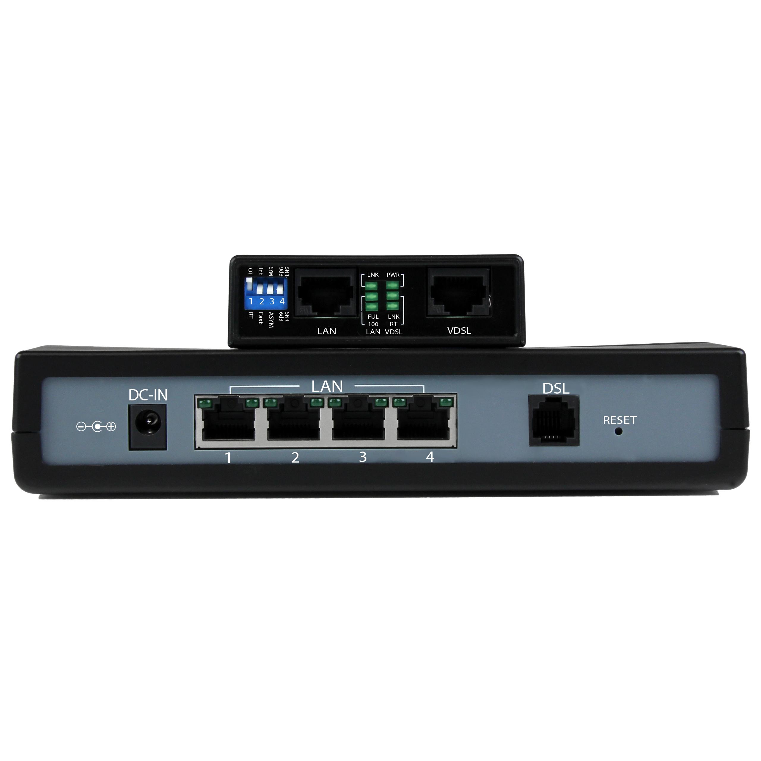 StarTech.com 410VDSLEXT2 1 Port to 4 Port VDSL2 Ethernet Extender Kit ...