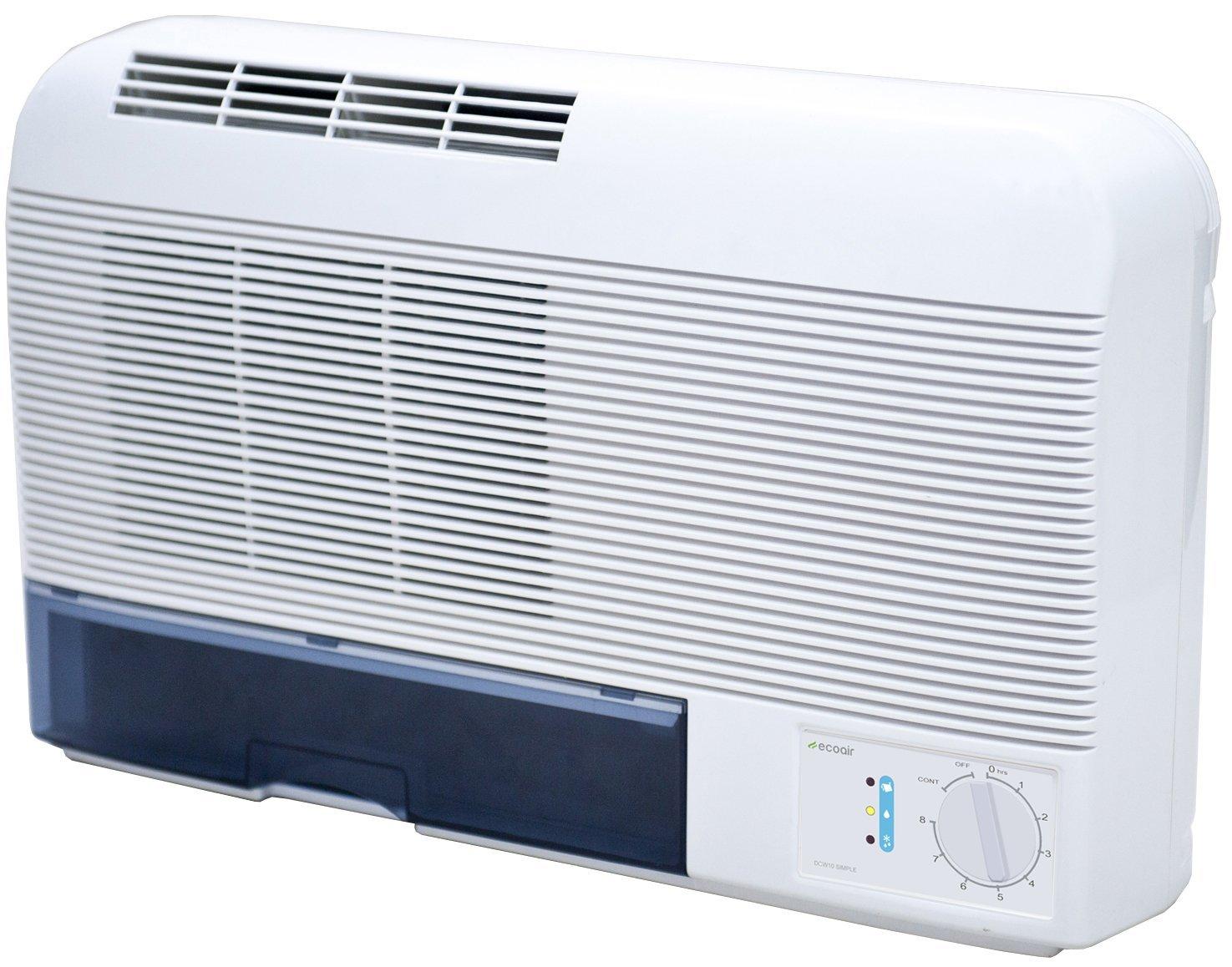 EcoAir DCW10 Simple Wall Mount/Free Standing Dehumidifier with Charcoal