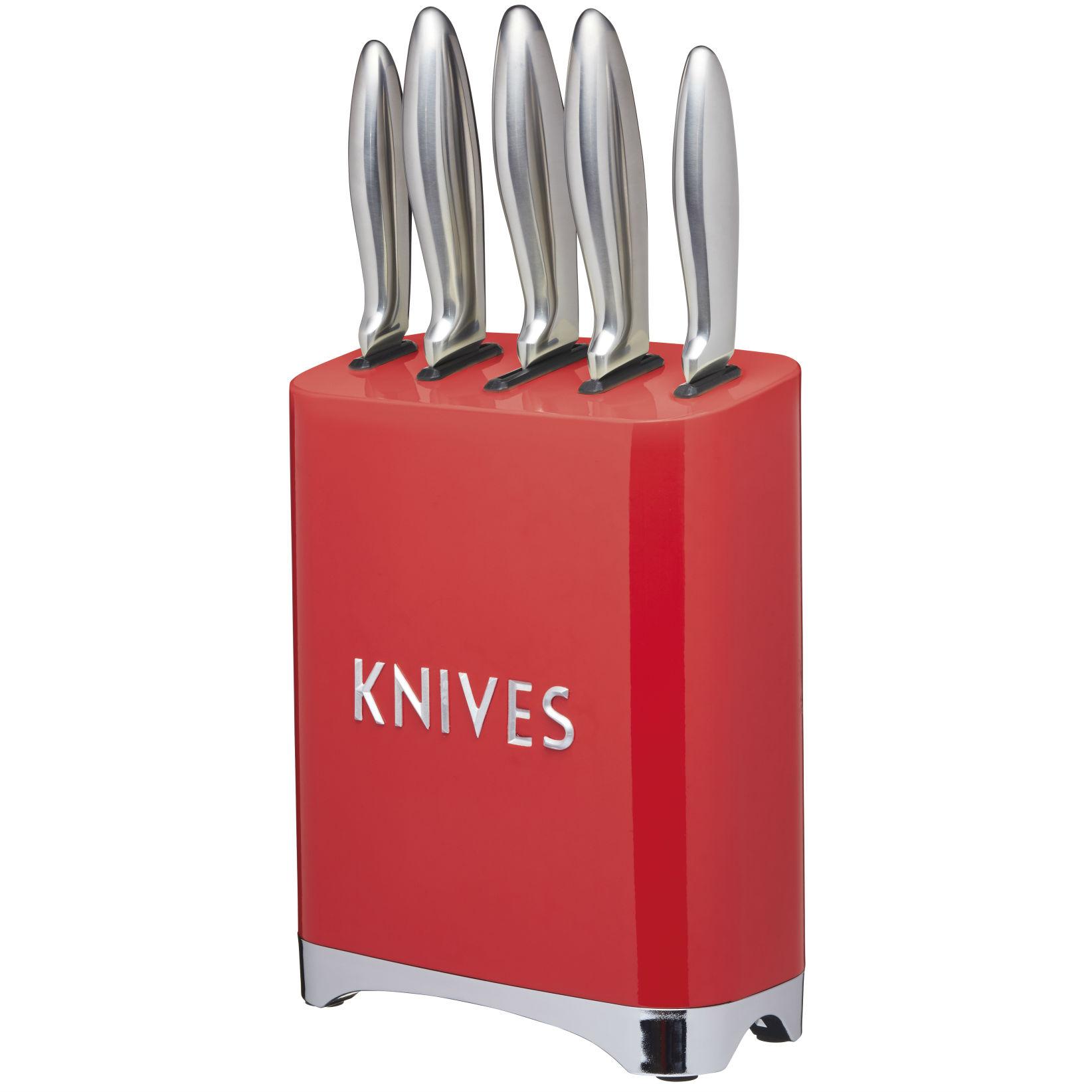 KitchenCraft Lovello Retro 5Piece Stainless Steel Knife Set and Knife