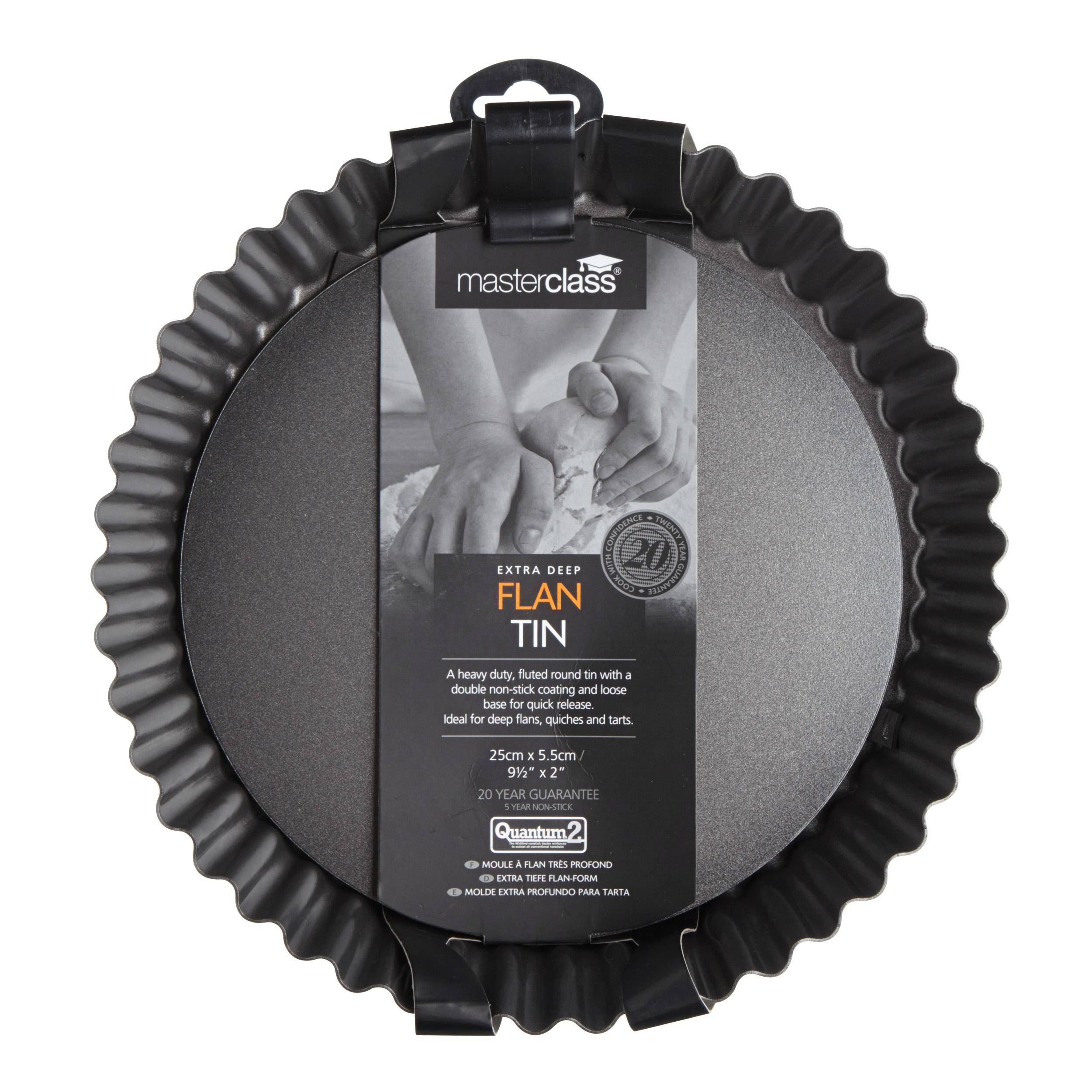 MasterClass NonStick Extra Deep Fluted Tart Tin / Flan Dish With Loose Base, 25 cm (10