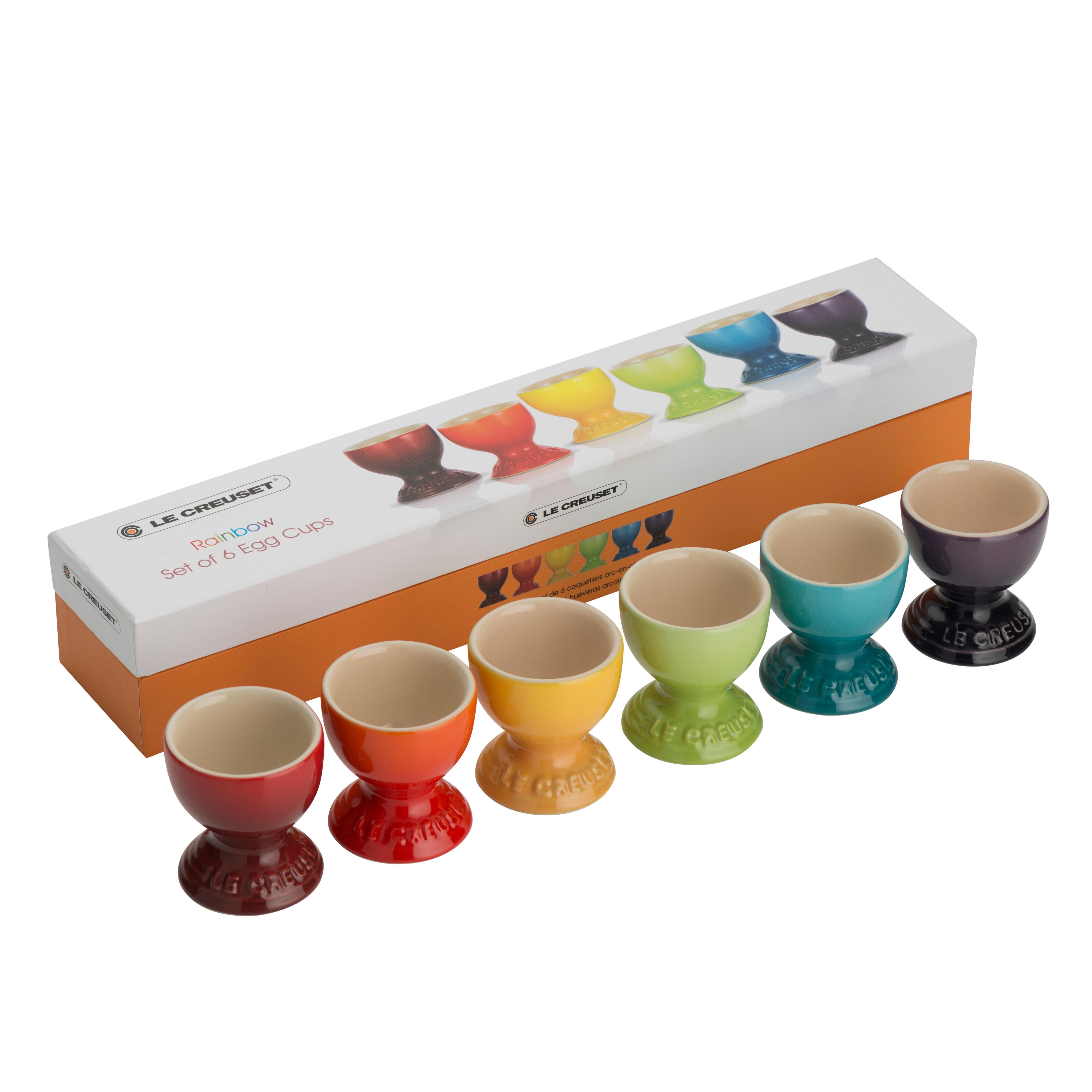 Le Creuset Stoneware Rainbow Egg Cups Multicolour, Set of 6 Amazon