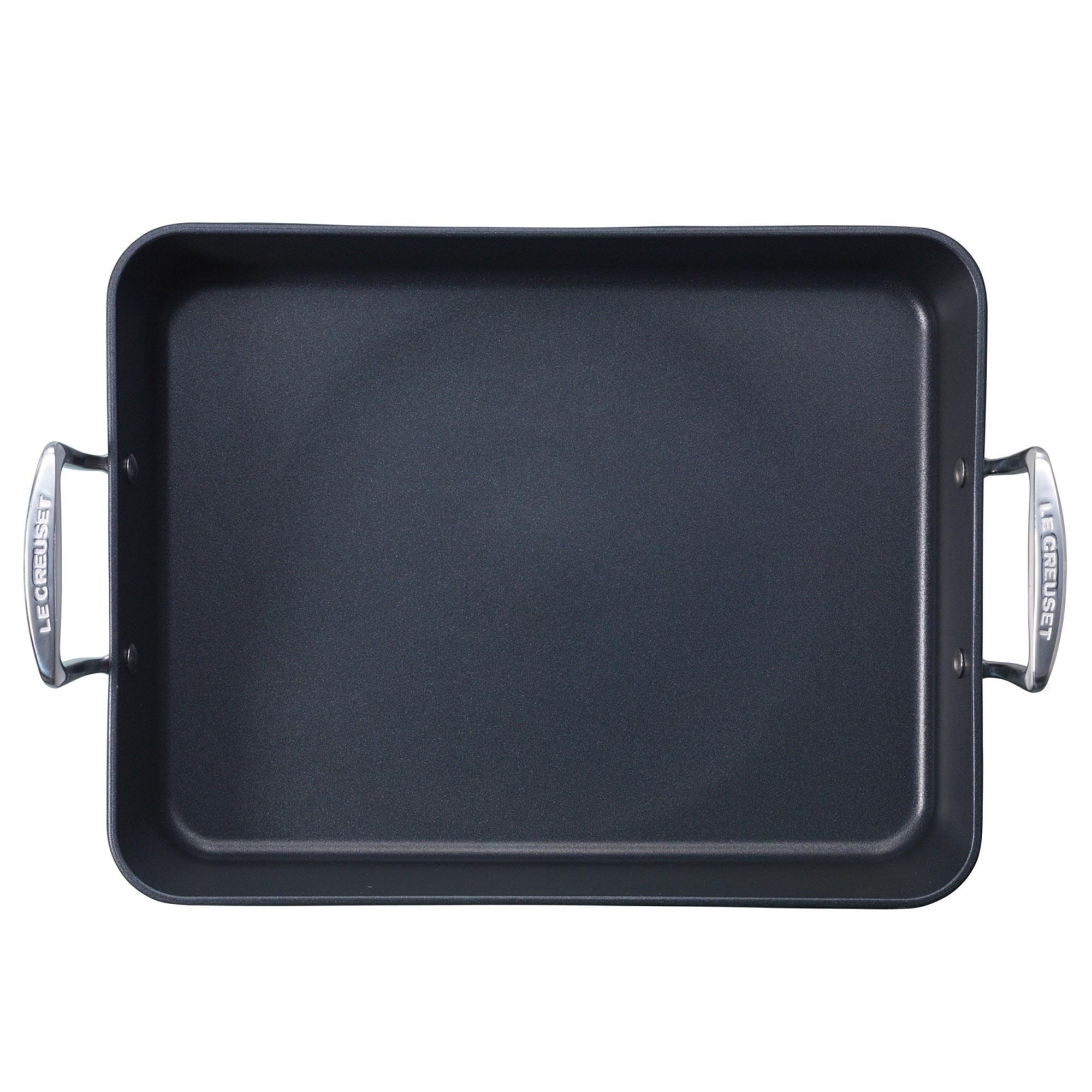 Le Creuset Toughened Non-Stick Rectangular Roaster, 35 cm - Black ...