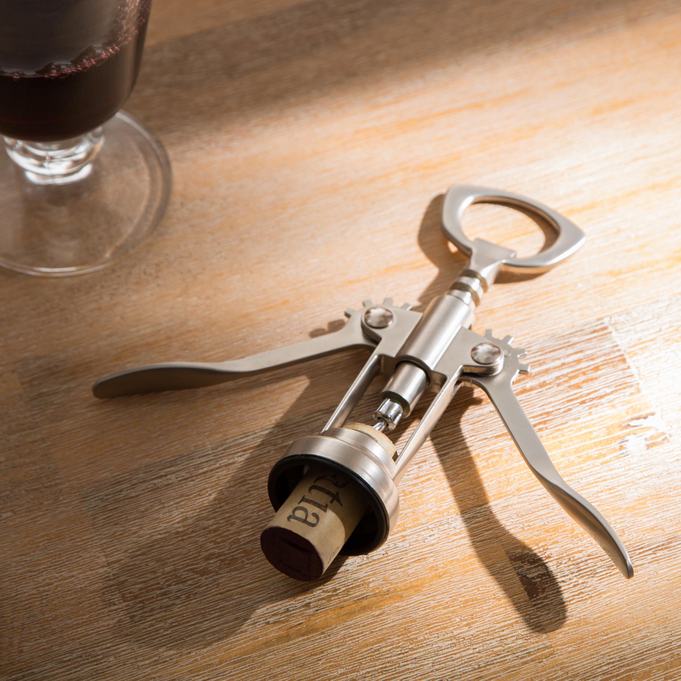Levivo Metal Corkscrew Wine Bottle Opener Winged Corkscrew with Beer