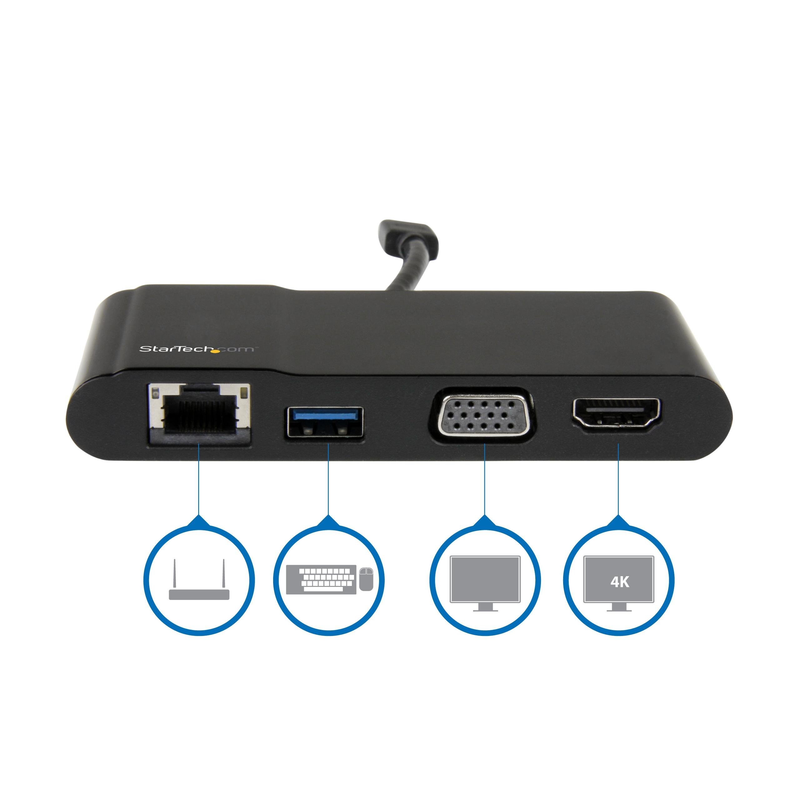 USB C Multiport Adapter USB Type C to 4K HDMI / USB 3.0 / VGA / Gigabit
