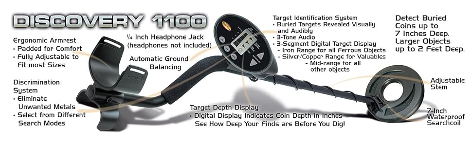 Bounty Hunter Discovery 1100 Metal Detector with: Amazon.co.uk: Electronics