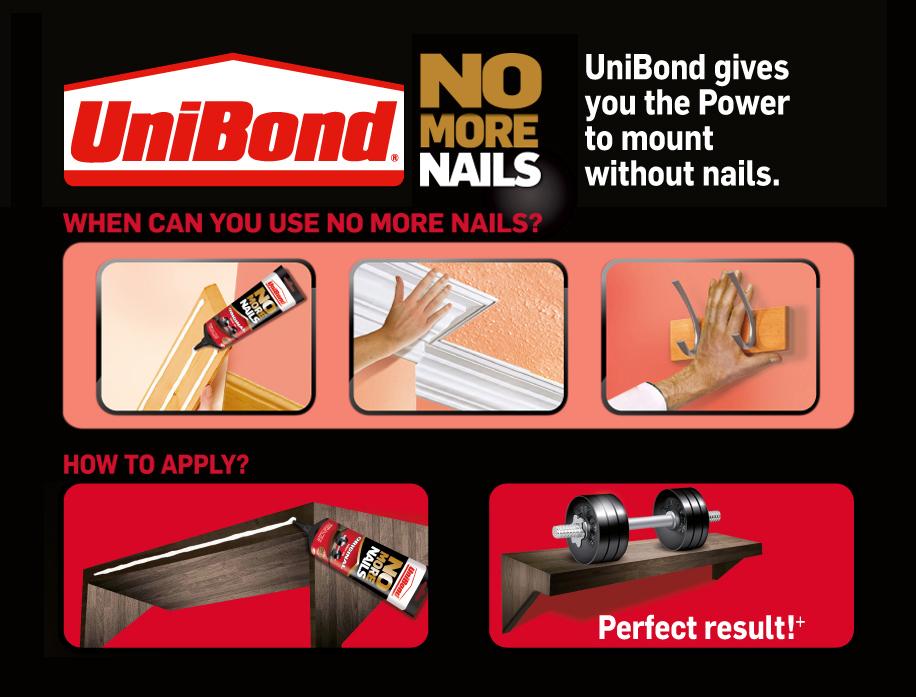 UniBond No More Nails Original, HeavyDuty Mounting Adhesive, Strong