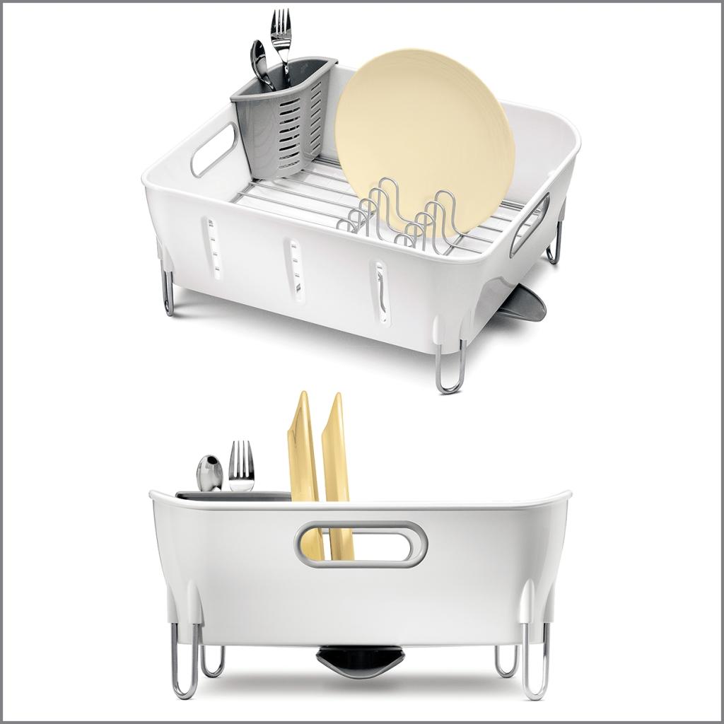 simplehuman Plastic Compact Dishrack White Amazon.co.uk Kitchen & Home