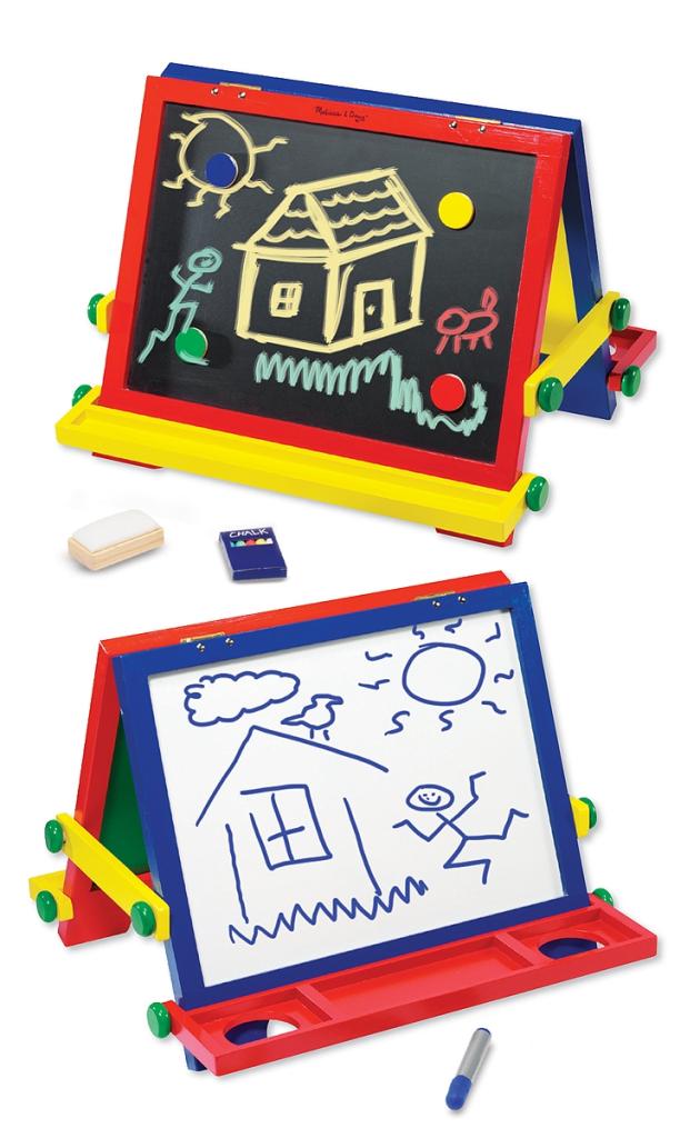 Melissa & Doug Wooden Tabletop Art Easel DryErase Board and