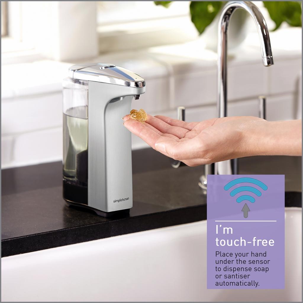 simplehuman Compact Sensor Pump with Soap Sample, 237 ml White