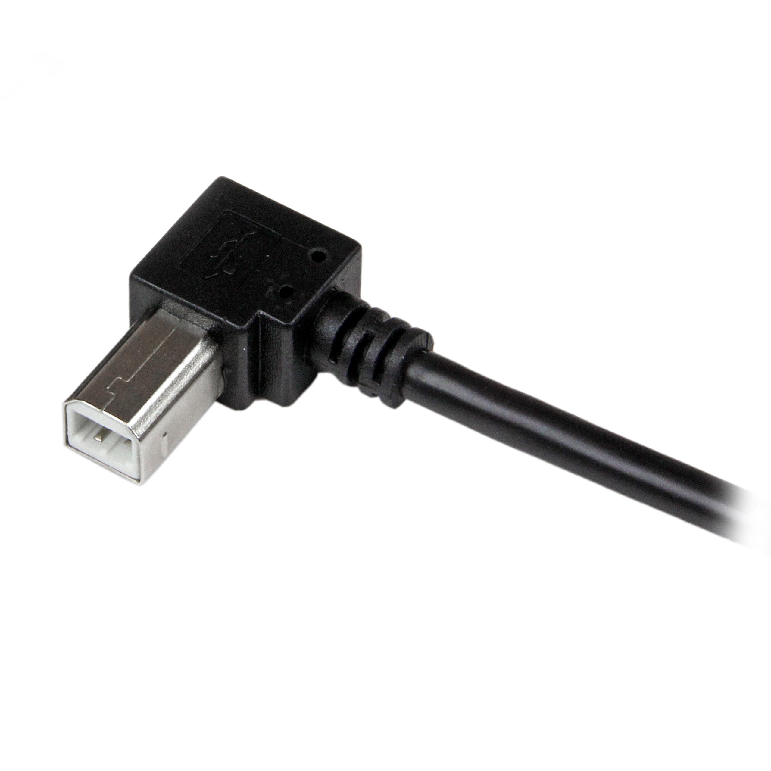 StarTech.com USBAB2MR 2 m USB 2.0 A to Right Angle B Cable Cord, 2 m ...