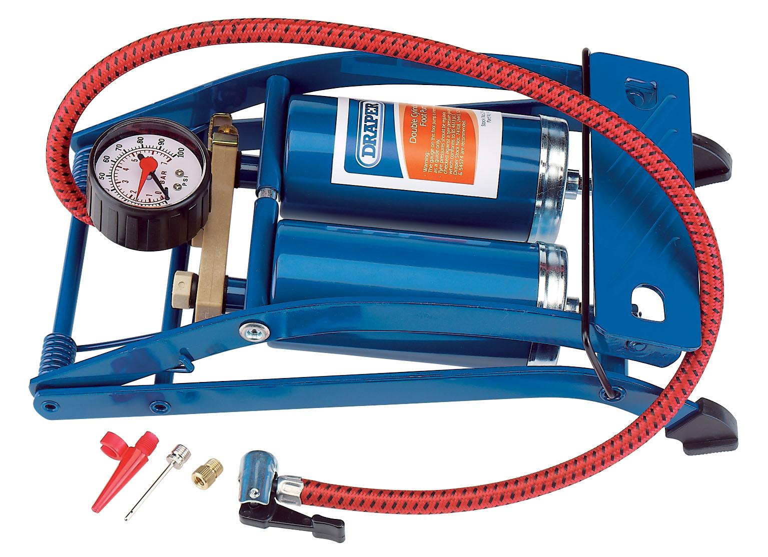 Draper 25996 DoubleCylinder Foot Pump Amazon.co.uk Car & Motorbike