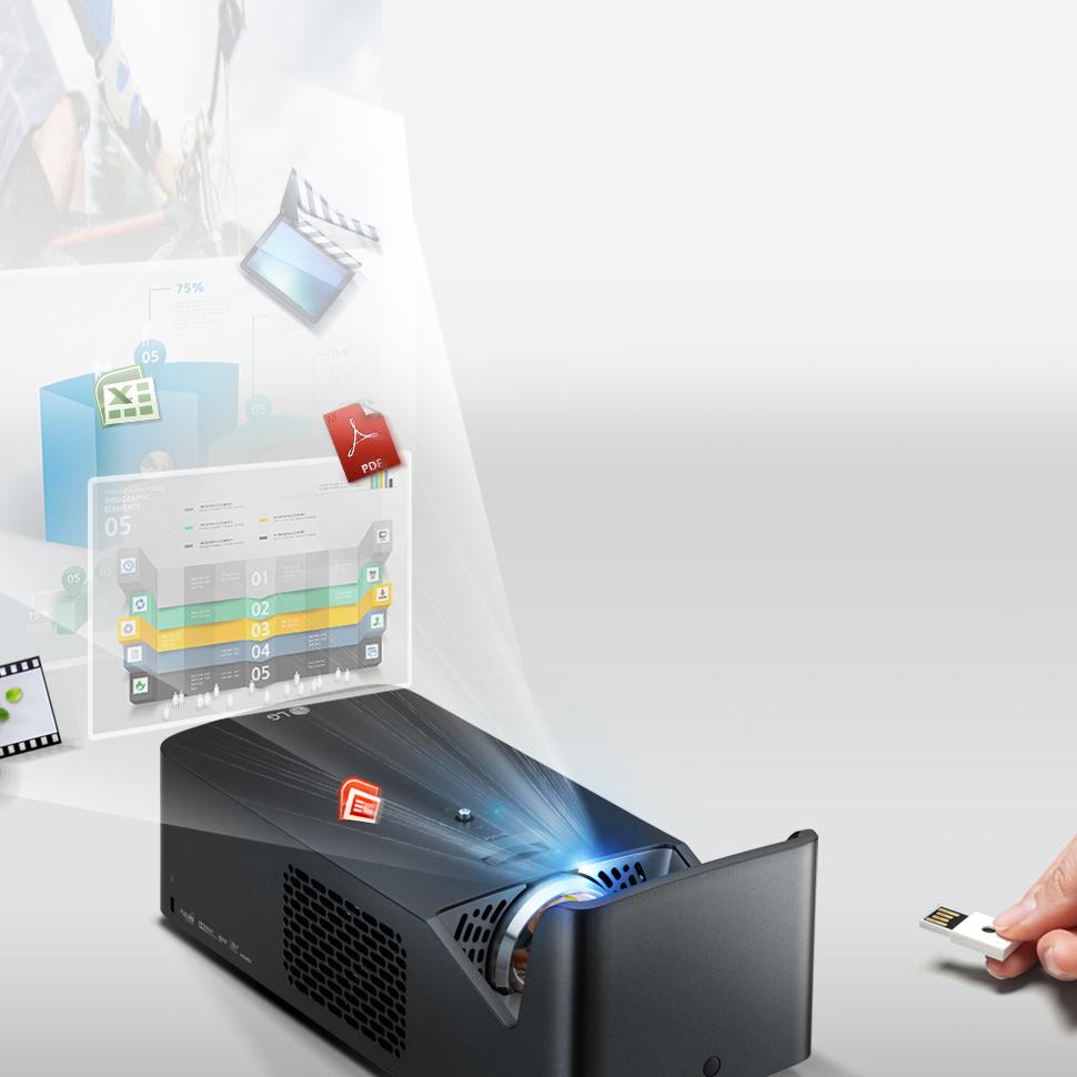 LG Minibeam PF1000U Portable Projector (Full HD, LED, Ultra short throw