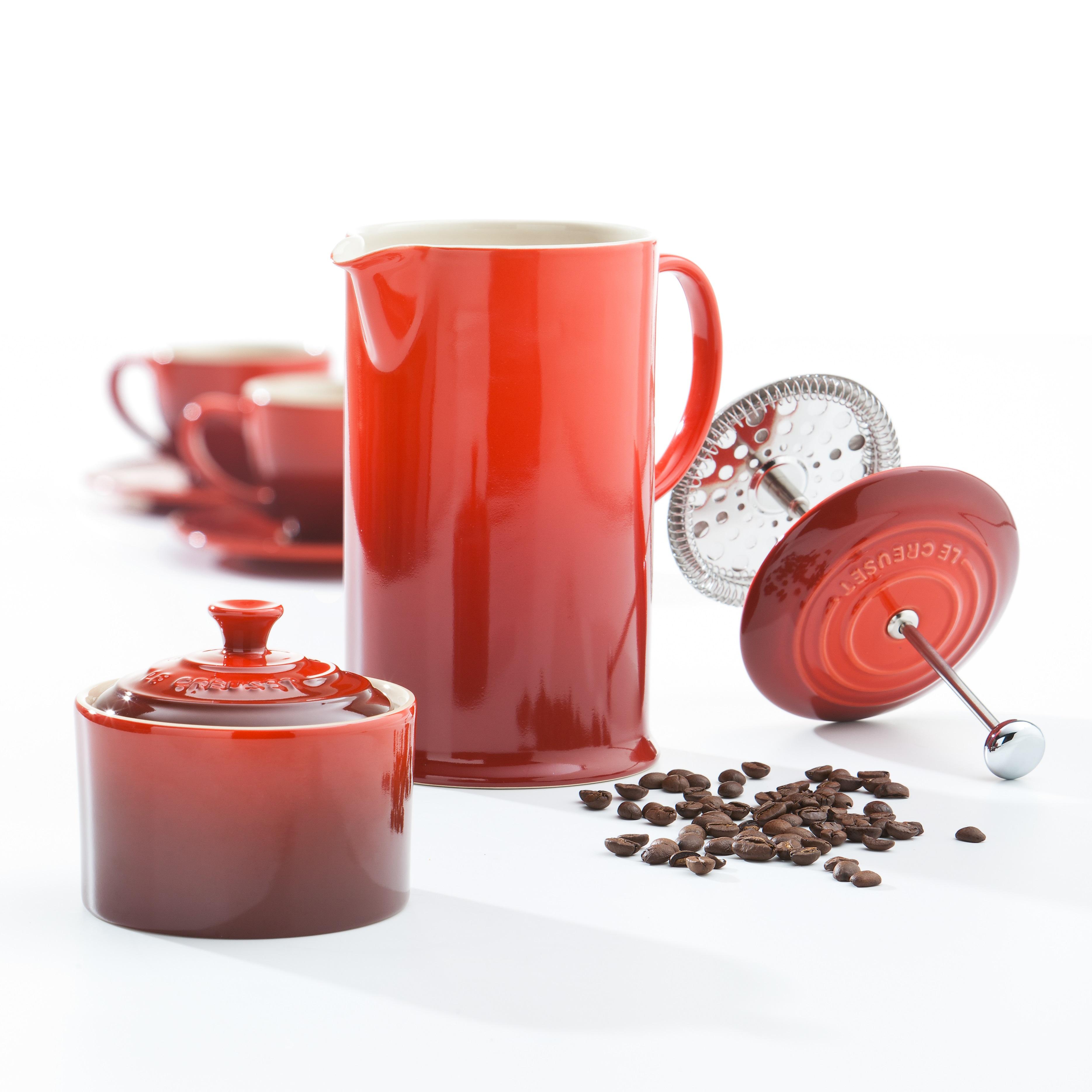 Le Creuset Stoneware Cafetiere with Metal Press, 750 ml Almond