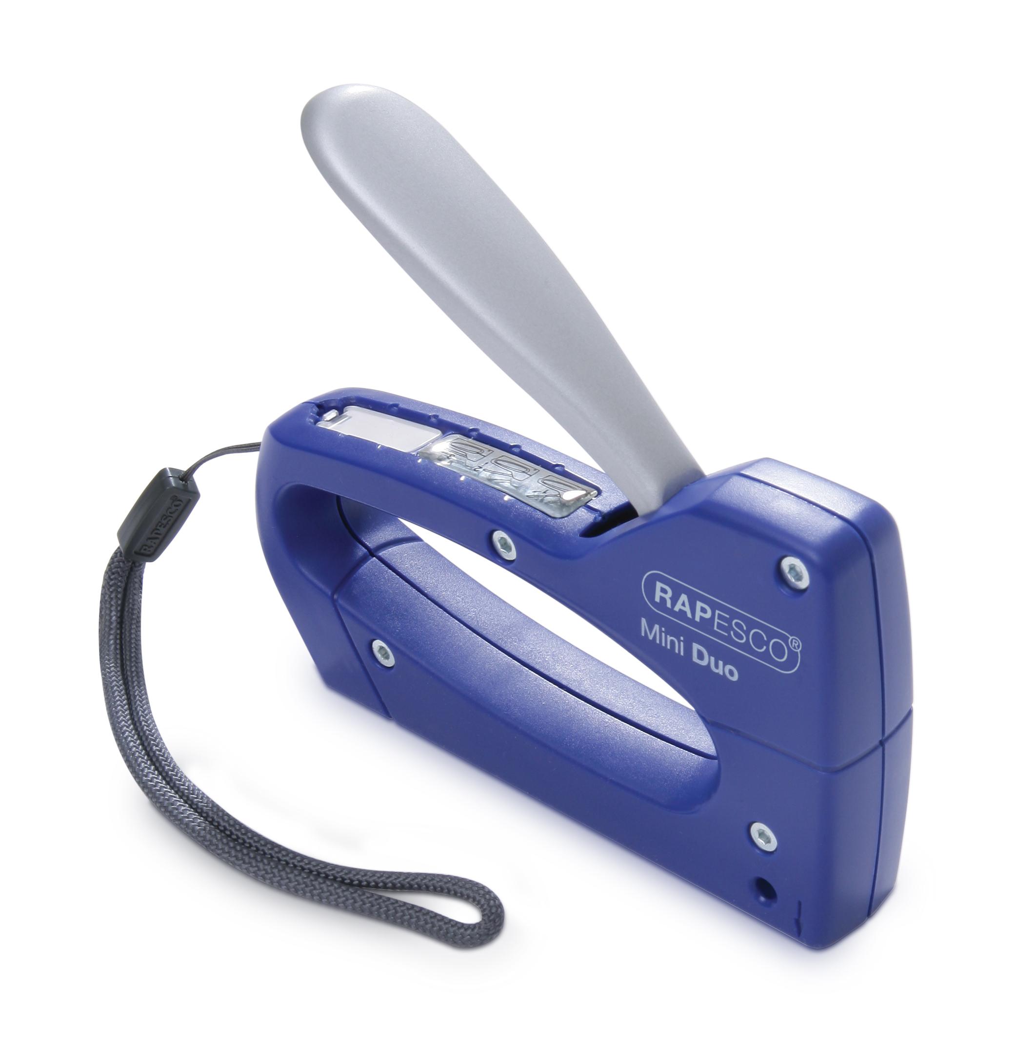 Rapesco 0952 Mini Duo Staple Tacker with 300 Staples, Uses Staples 13 and 53/48 mm Blue