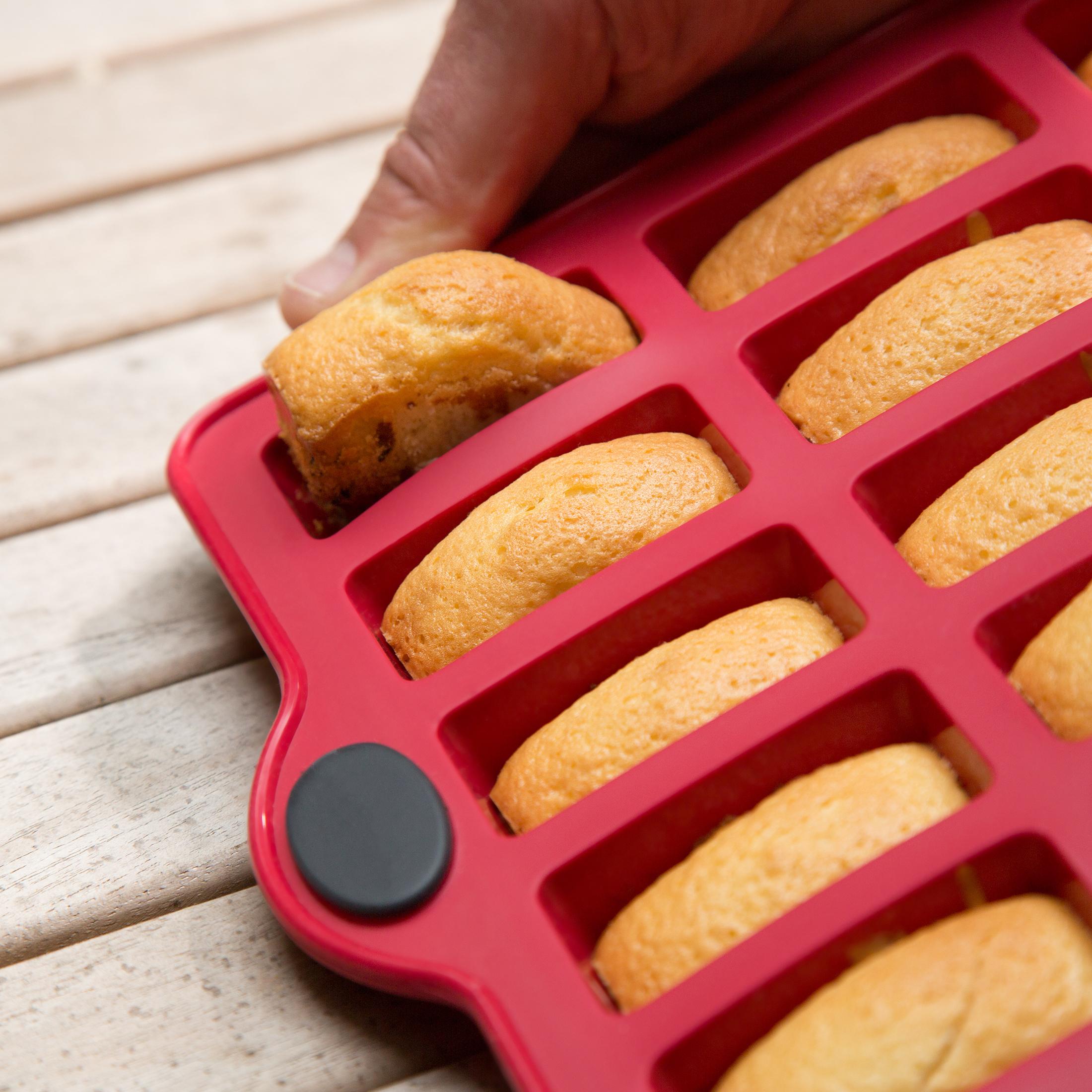 Levivo Silicone Financier Mould, Non Stick 20 Cavity Baking Tray in