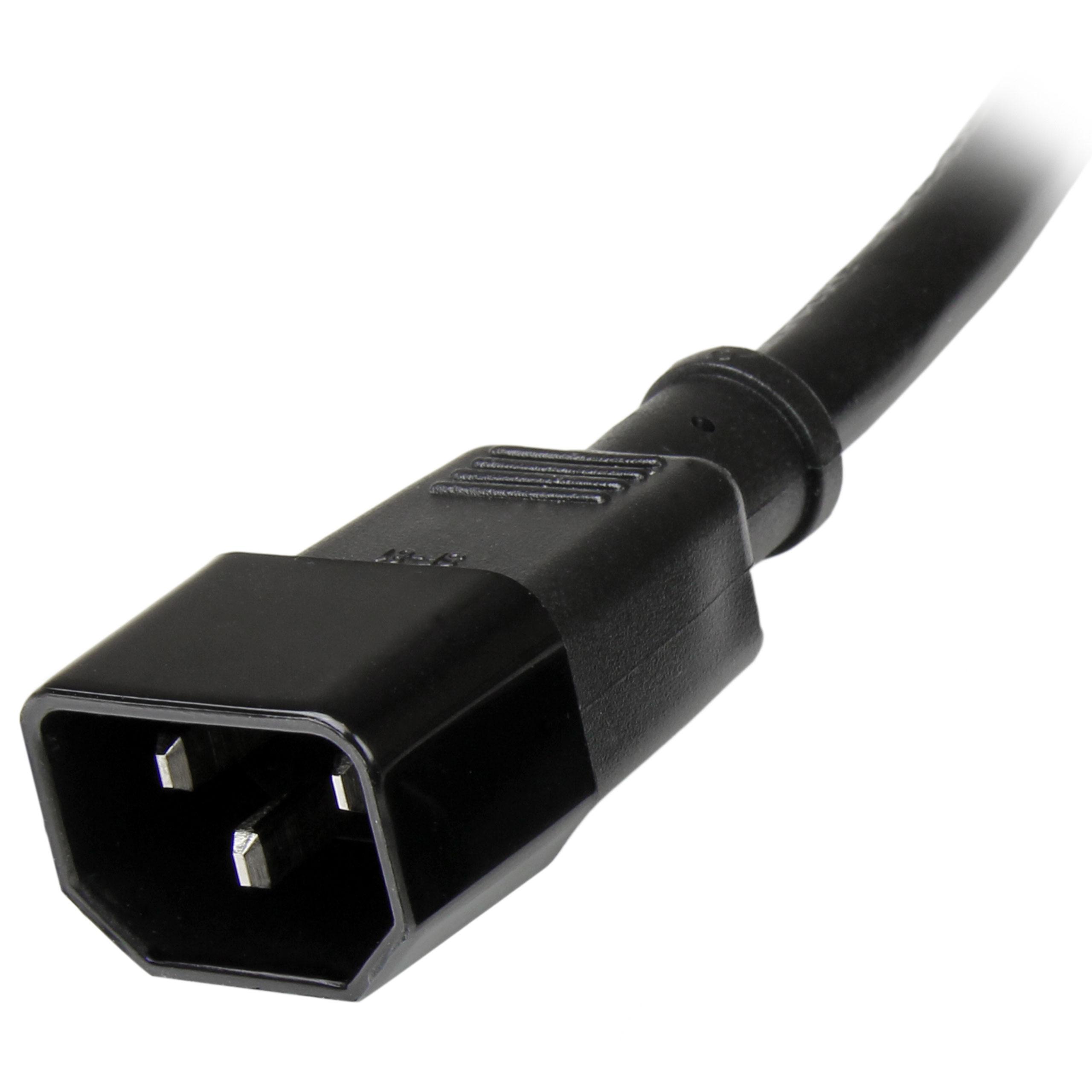 StarTech 3ft 14AWG Computer Power Cord Extension C14 to C13 PDU Style