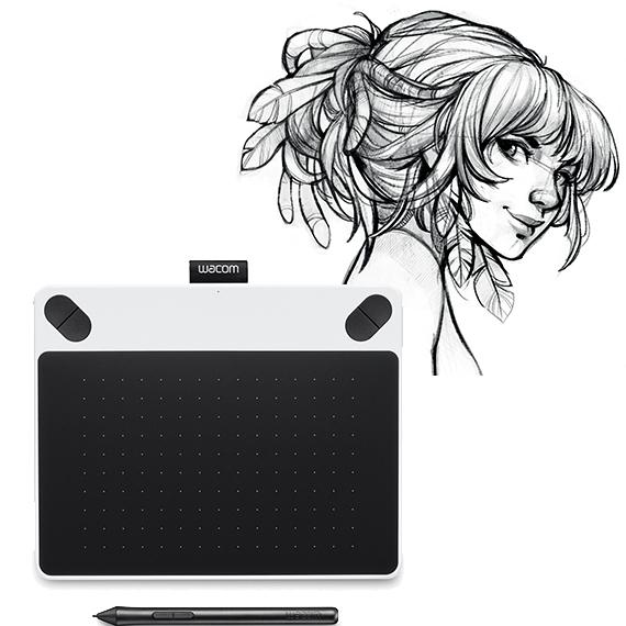 Intuos Draw Pen Tablet in White (Size S) / Small Graphic Tablet