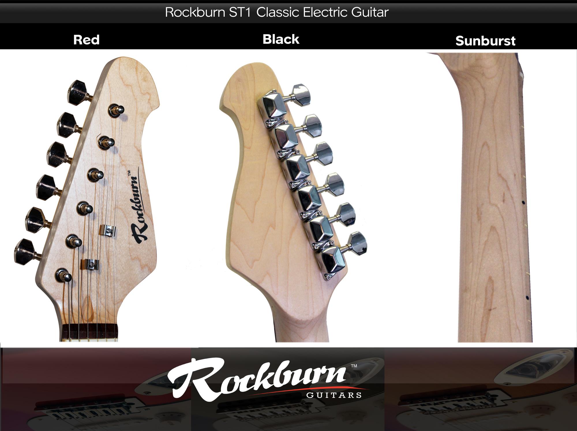 Rockburn ST Style Electric Guitar Pack with Amp Gig Bag Strings