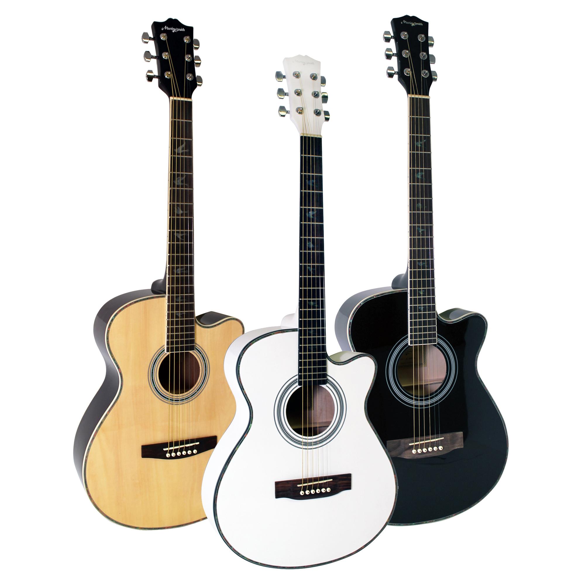 Martin Smith W401E Electro Acoustic Guitar with Cutaway White