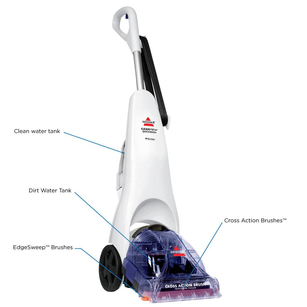 BISSELL 90D3E Cleanview Quickwash Carpet Cleaner White/Blue Upright
