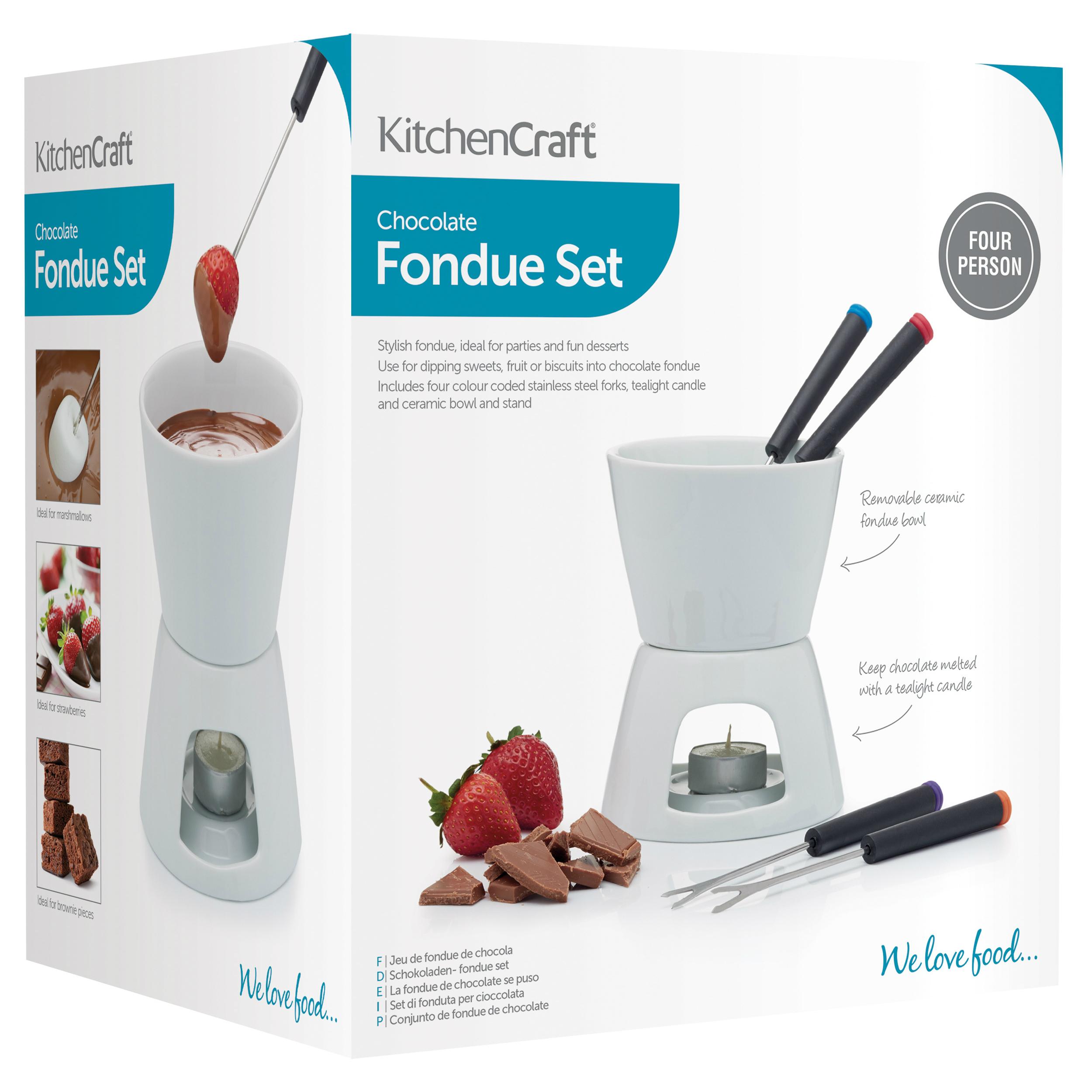 KitchenCraft Chocolate Fondue Set with Ceramic Pot Amazon.co.uk