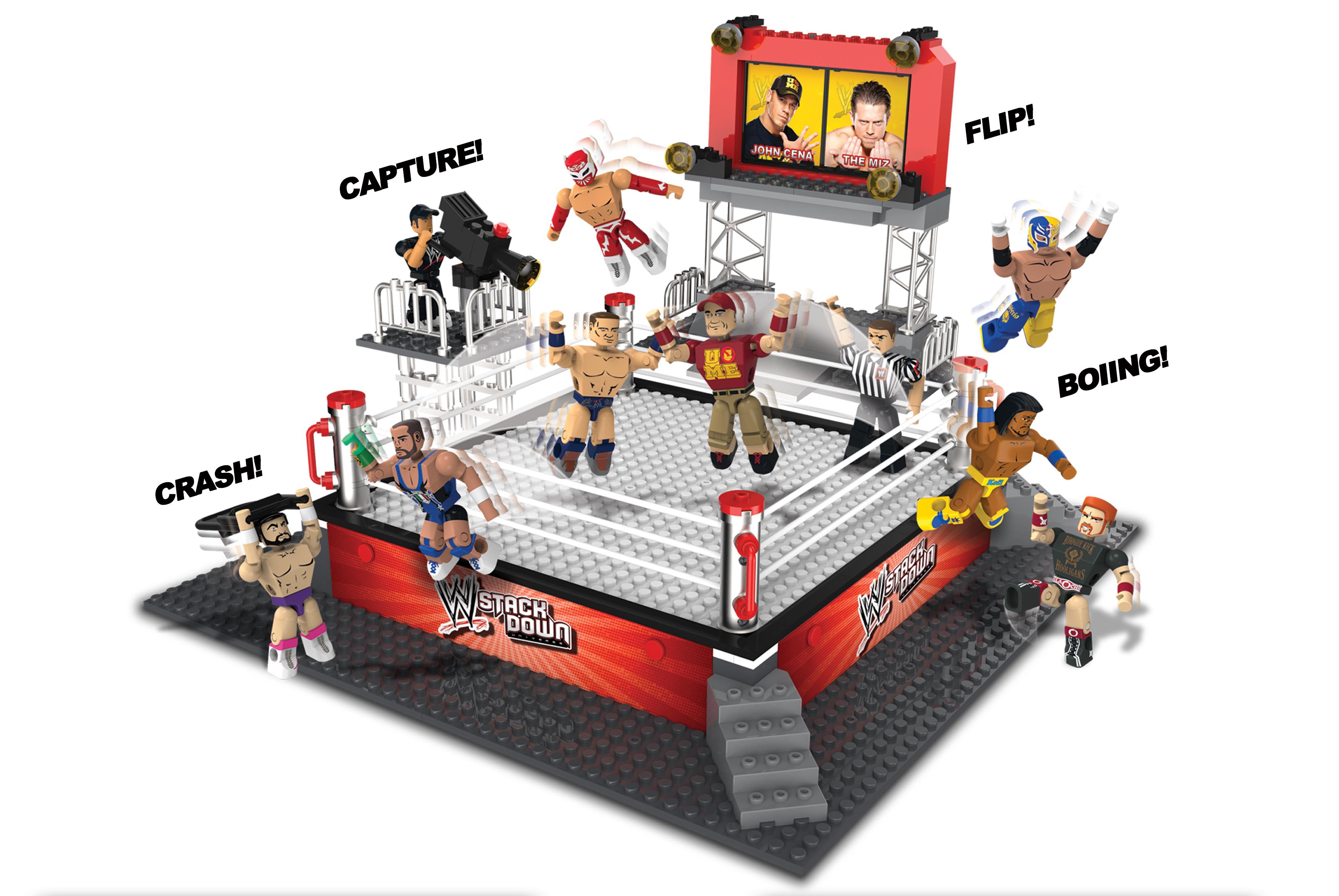 WWE Stackdown Battle Brawlin Ring Set with 3 Figures Amazon.co.uk Toys & Games