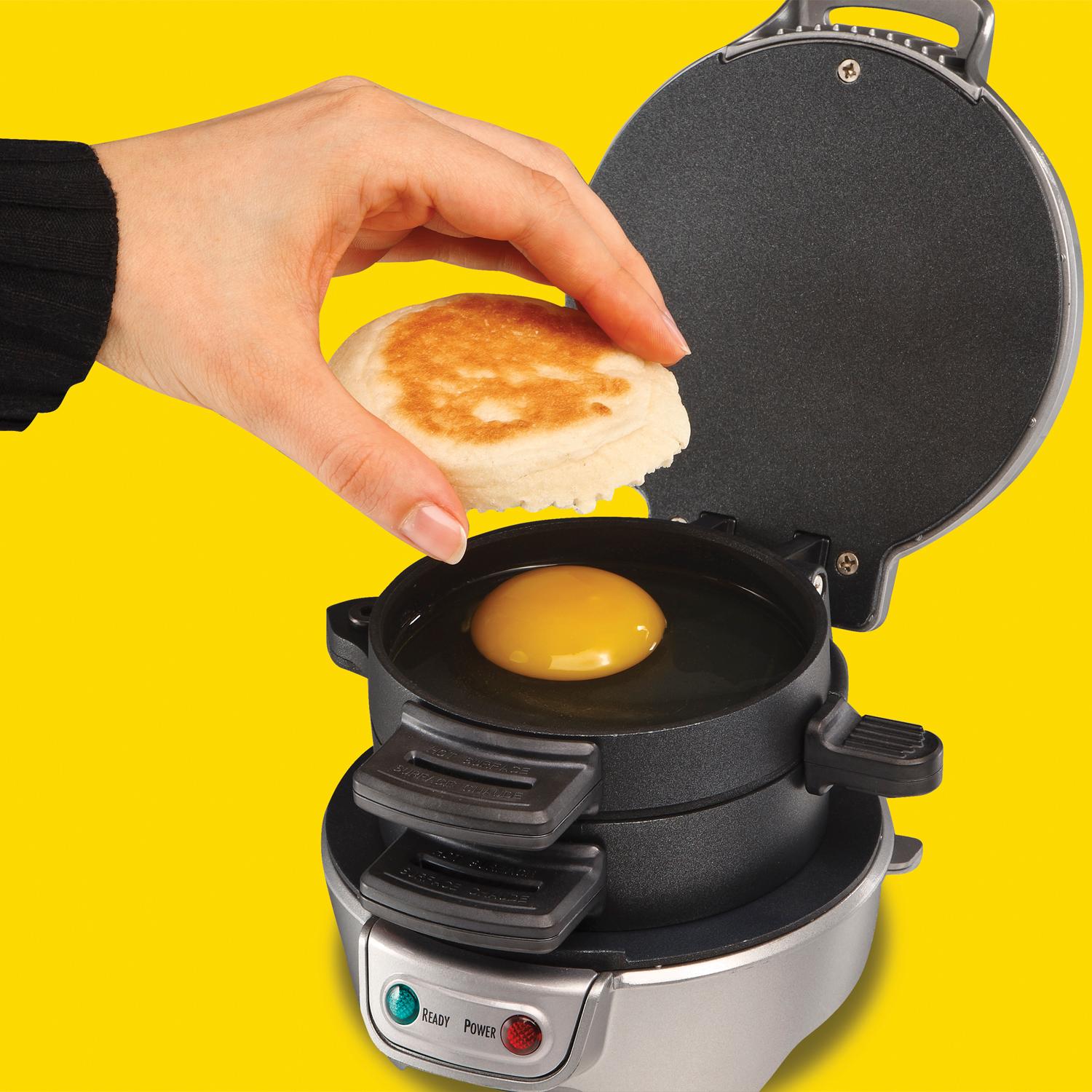 Hamilton Beach Electric Breakfast Sandwich Maker Silver Amazon.co.uk