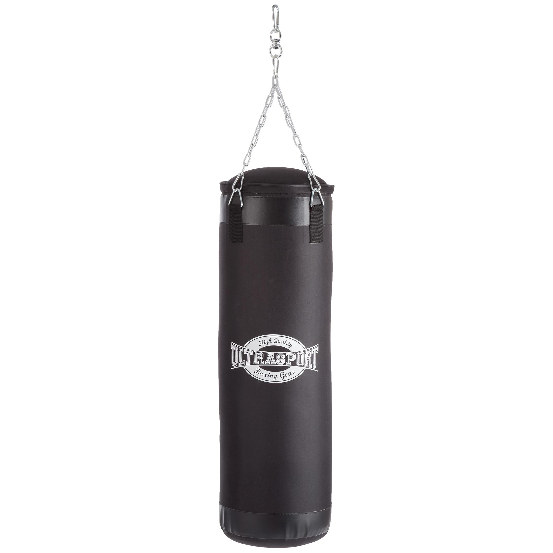 Ultrasport Boxing GearSeries Punching Bag 39 inches (100 cm) Canvas Black filled incl. 4