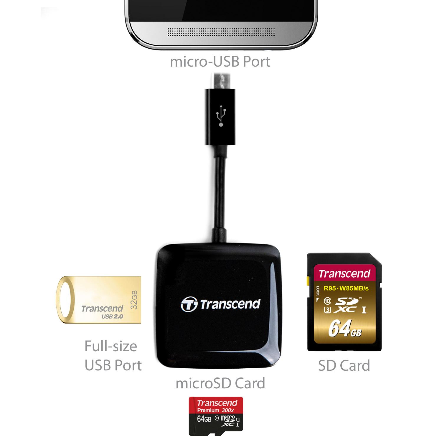 Transcend USB On the Go Smart Reader for Android Smartphone and Tablet Amazon.co.uk Computers
