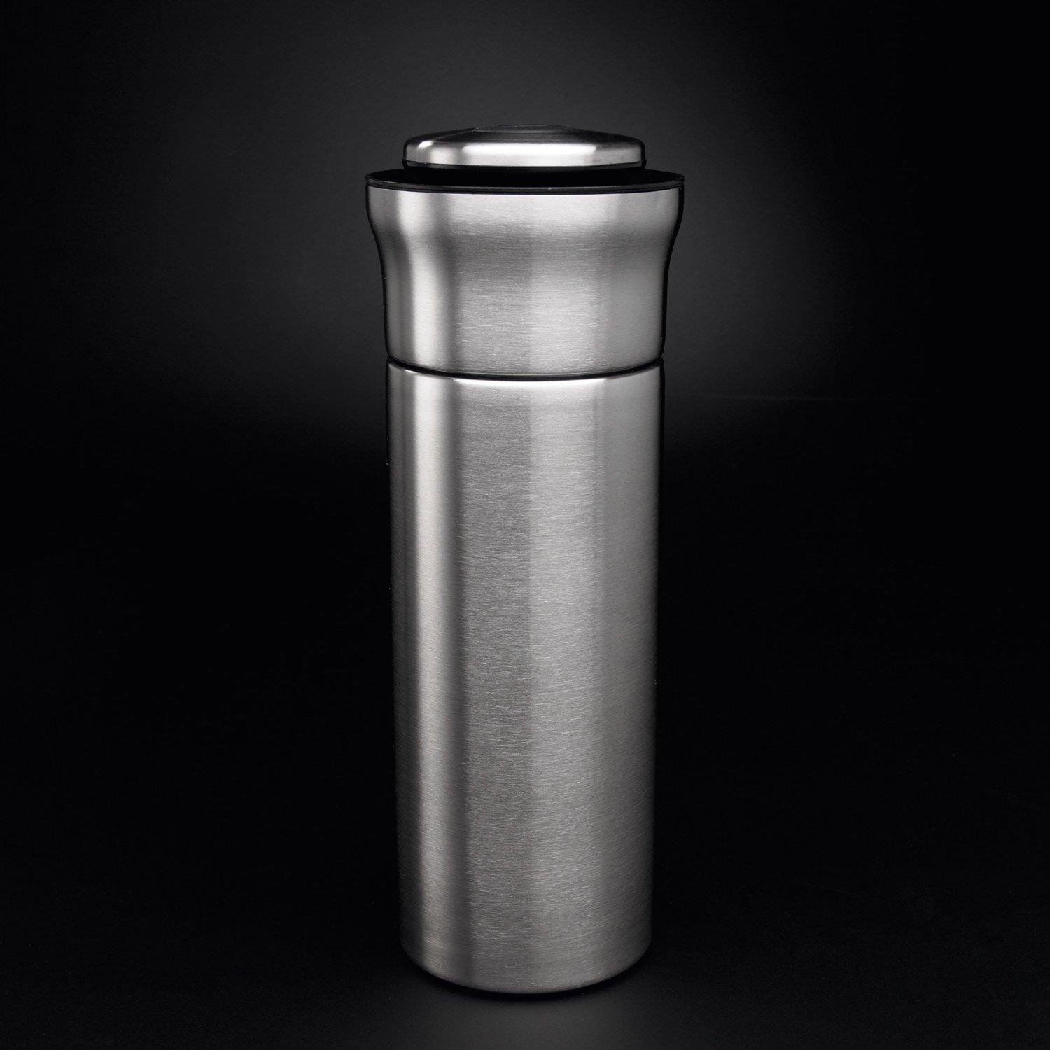 OXO 3107200V2 Press & Pour Cocktail Shaker, Stainless Steel, Silver