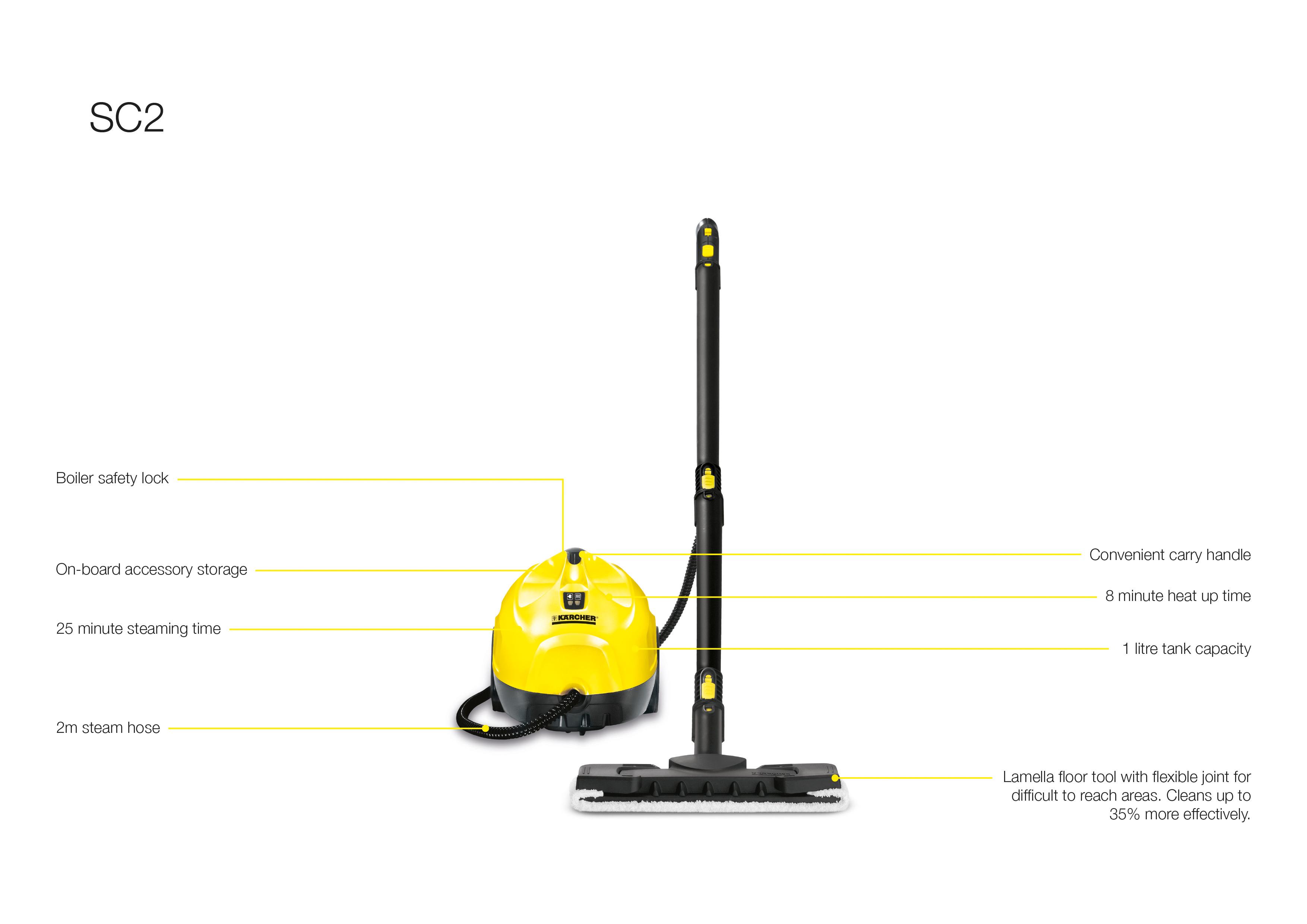 Karcher SC2 Multi-Purpose Steam Cleaner, 1500 W, 3 Bar: Amazon.co.uk ...