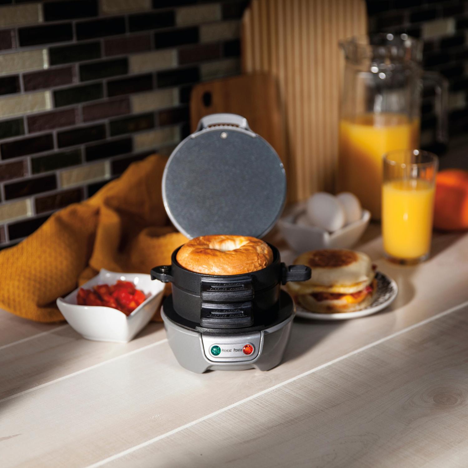 Hamilton Beach Electric Breakfast Sandwich Maker Silver Amazon.co.uk