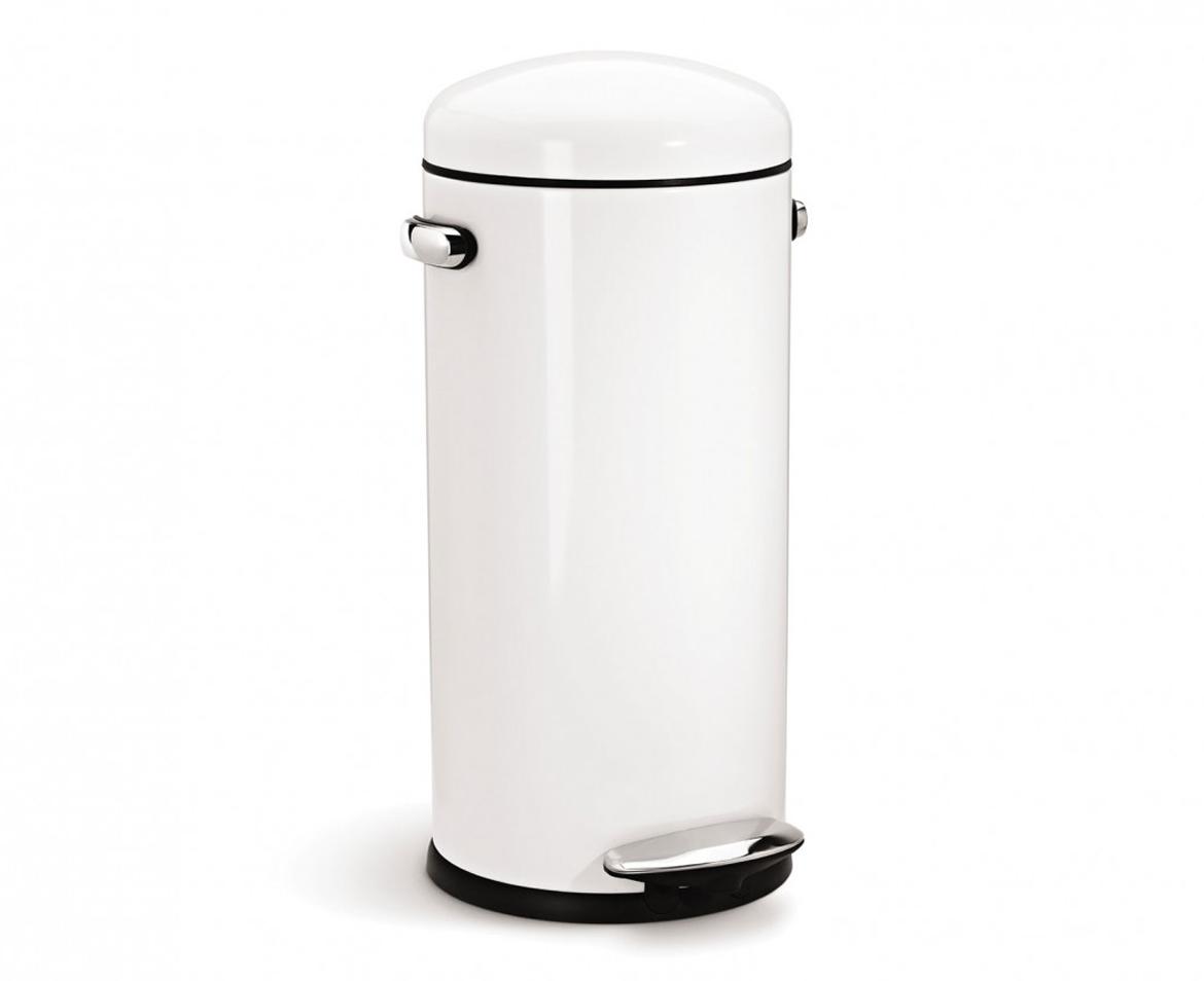 simplehuman Retro Pedal Bin, 30 L White Steel Amazon.co.uk Kitchen & Home