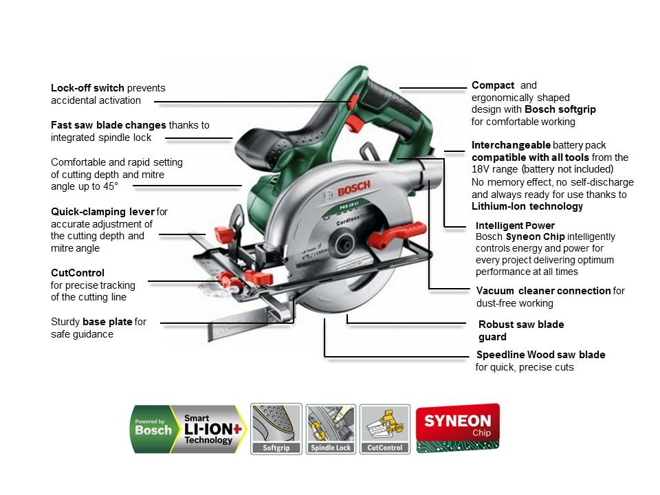 Bosch PKS 18 LI Cordless Circular Saw (Without Battery and Charger