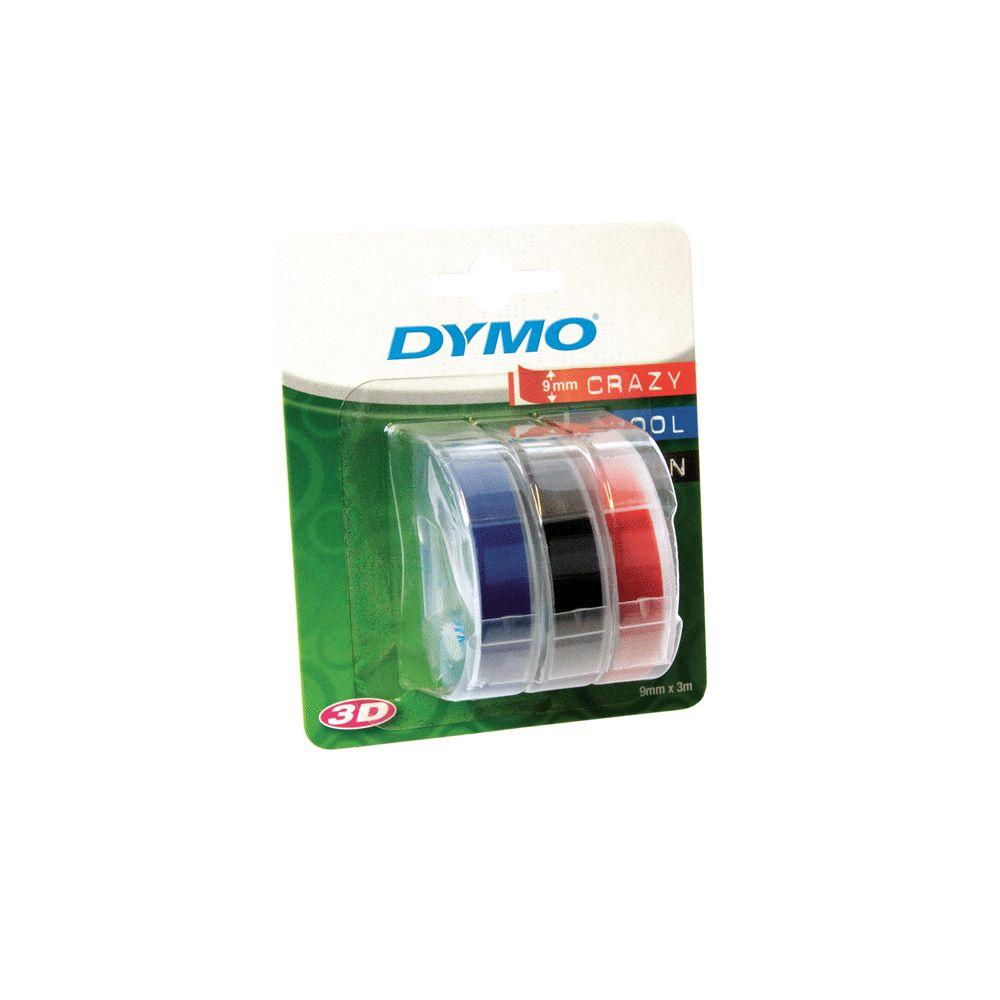 Dymo Embossing Tape SelfAdhesive, 9 mm x 3 m, Assorted Colour, Pack of