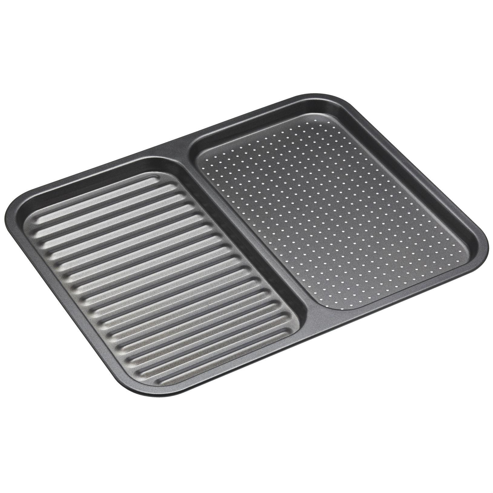 MasterClass NonStick 2in1 Divided Crisping Tray/Ridged Baking Tray