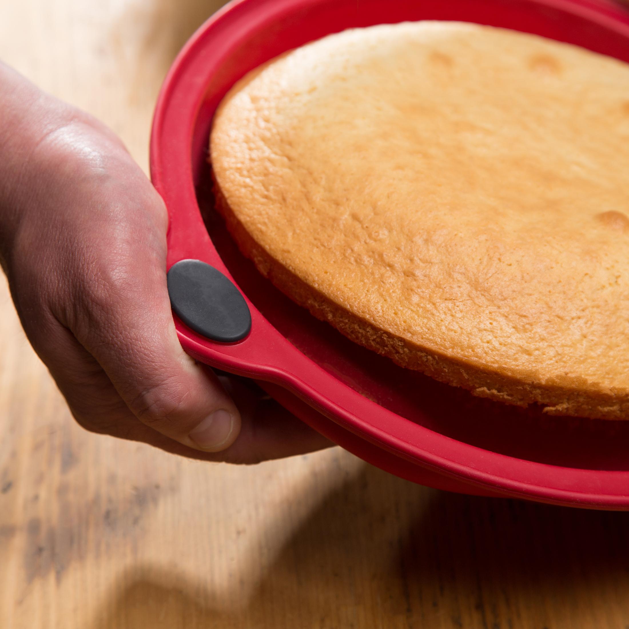 Levivo silicone cake baking tin round, cake tin 24 cm, greasefree cake tin, silicone cake tin
