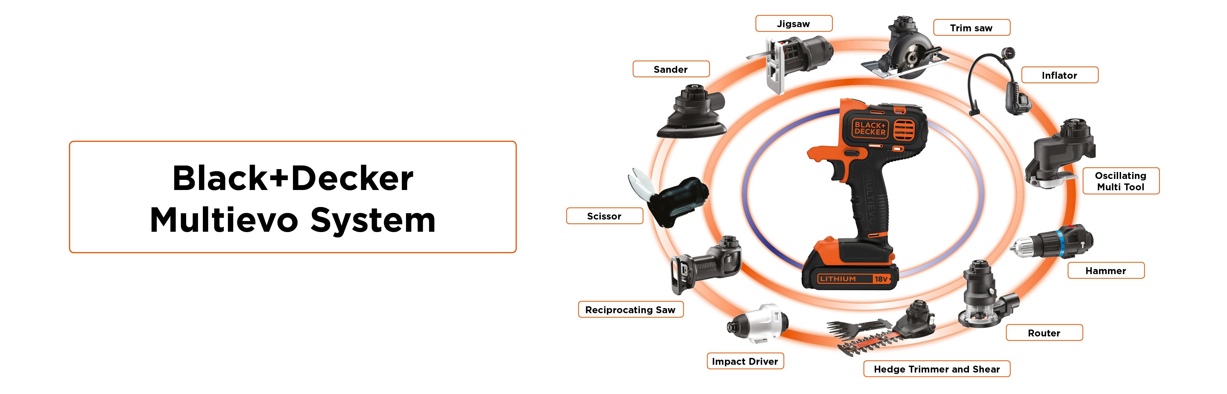 Black + Decker MT218KGB 18 V Multievo MultiTool with Drill Driver
