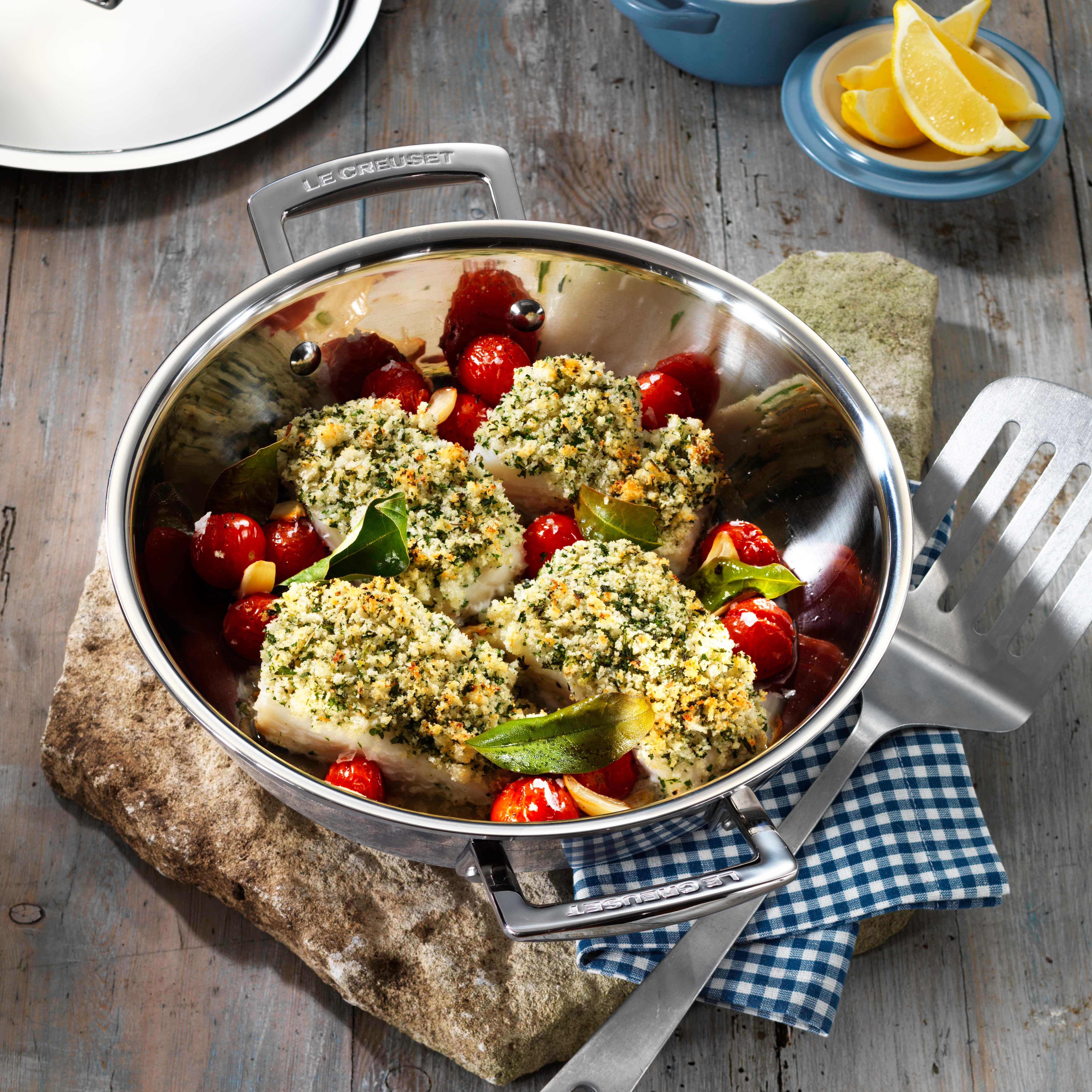 Le Creuset 3Ply Stainless Steel Shallow Casserole 30 cm Amazon.co.uk Kitchen & Home