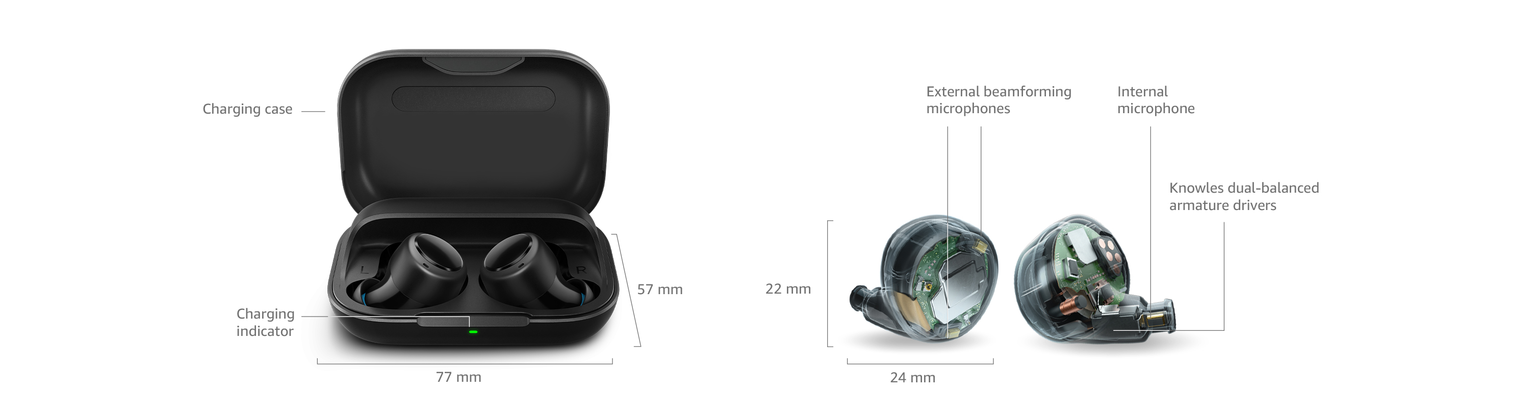 Introducing Echo Buds Wireless earbuds with immersive sound, active noise reduction and Alexa