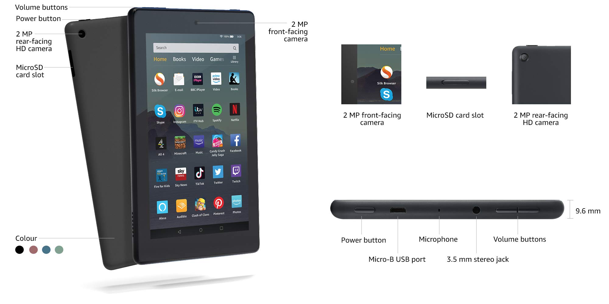 Allnew Fire 7 Tablet 7" display, 16 GB, Plum with Special Offers Amazon.co.uk Kindle Store