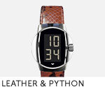 Ventura leather and python strap watches