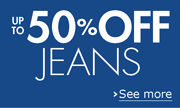 Up to 50% off Jeans