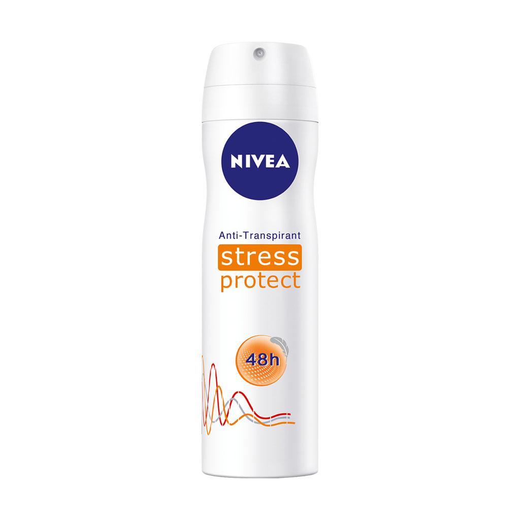Nivea Deo Stress Protect Antitranspirant Spray, 4er Pack (4 x 150 ml