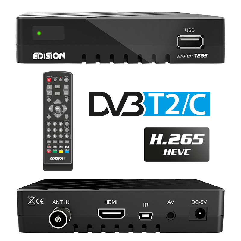 Edision proton T265 Full HD Hybrid DVBT2 KabelReceiver FTA HDTV DVBC